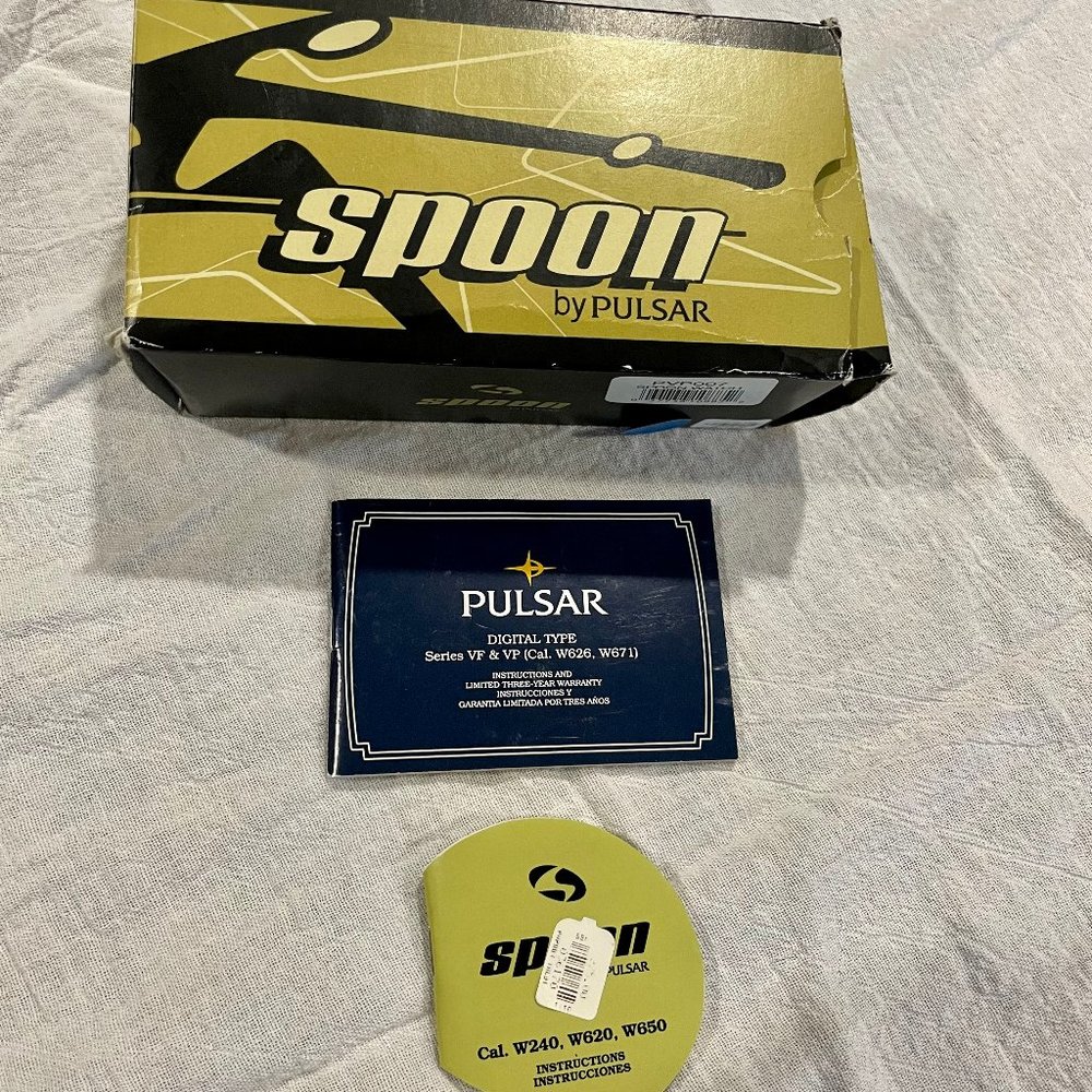 PULSAR Rare Titanium Spoon Space age LCD digital watch. Used with tags